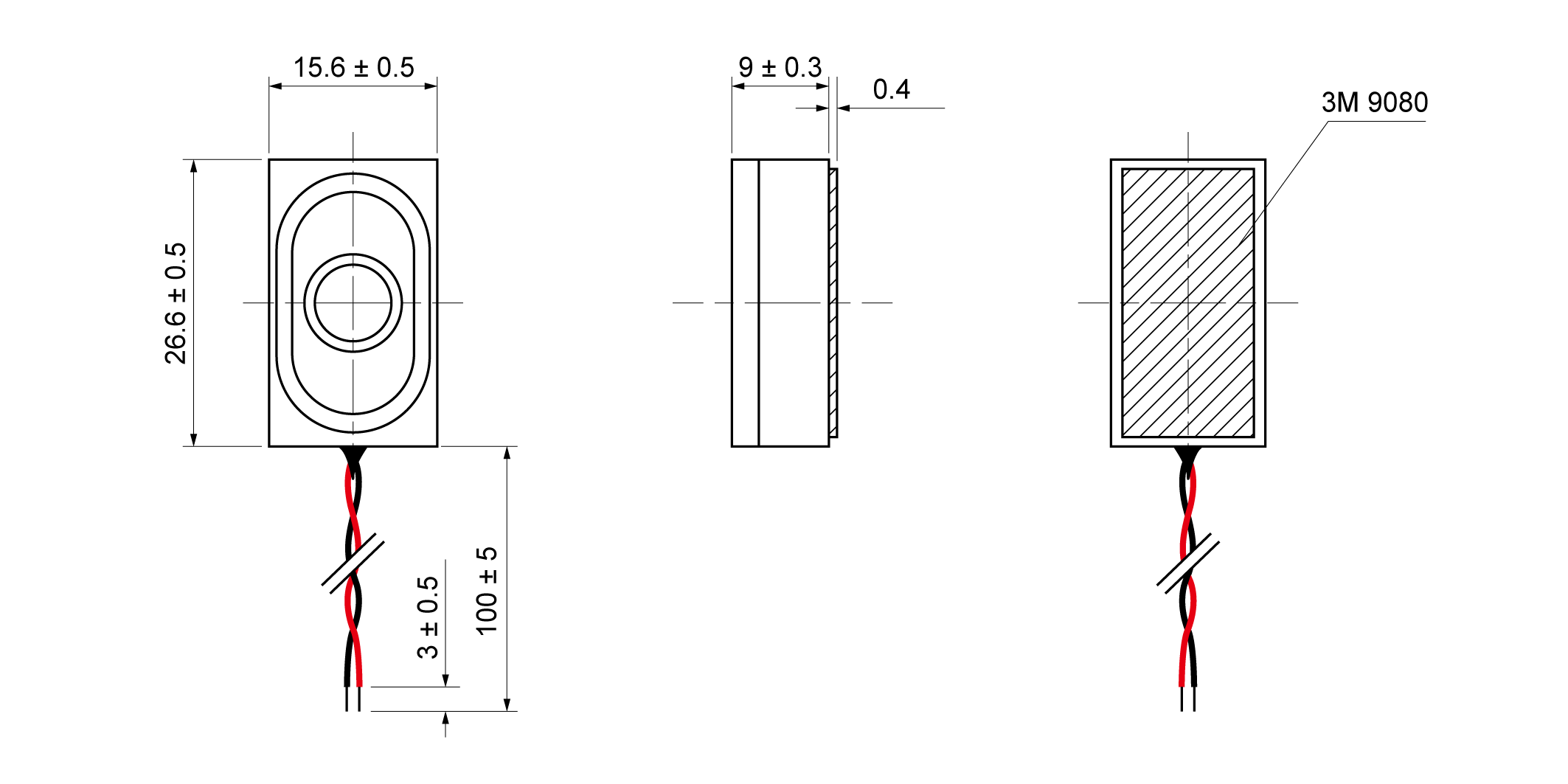 OSS21-2615-9A2.0W8-W Mechanical Drawing